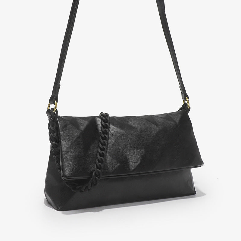 Trendy High-grade Rhombus French Style Underarm Design Texture Chain Bags