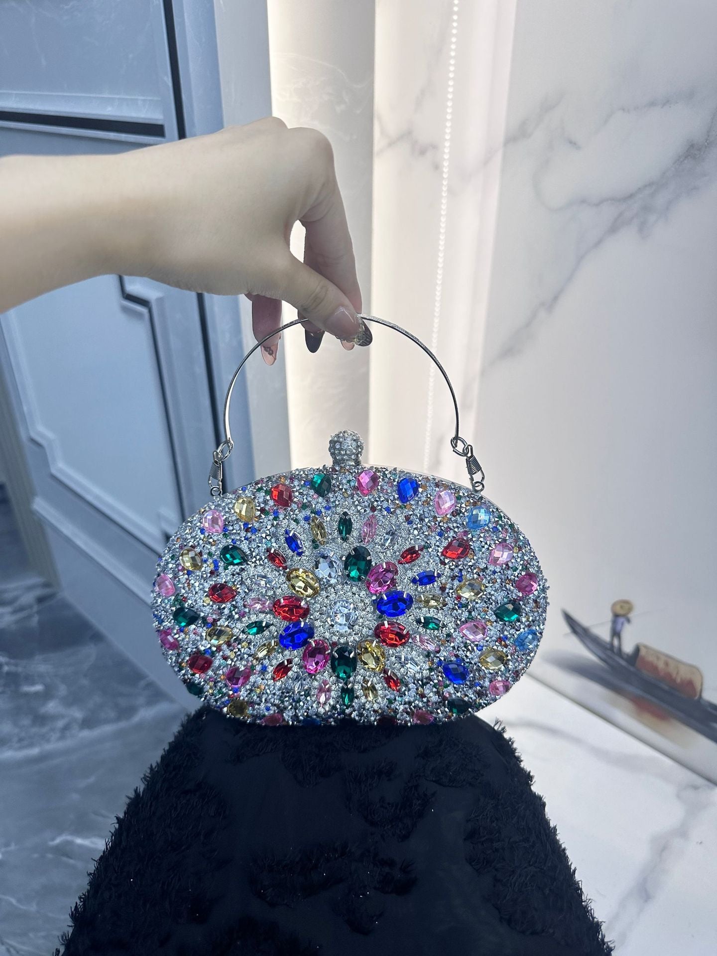 Beautiful Sunflower Banquet Clutch Dress Diamond Dinner Bag