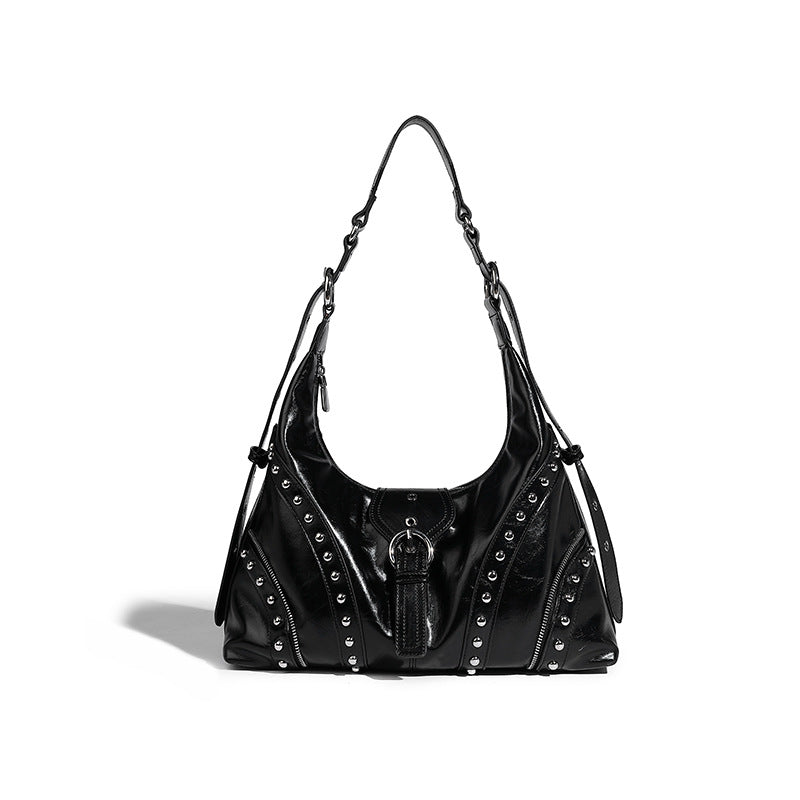 Rivet Motorcycle Female Design Sweet Spicy Style One Women's Shoulder Bag