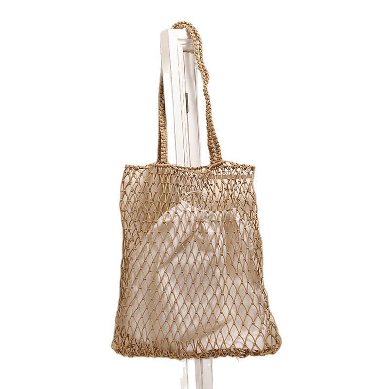 Hollow Mesh Pocket Woven Idle Style Bags