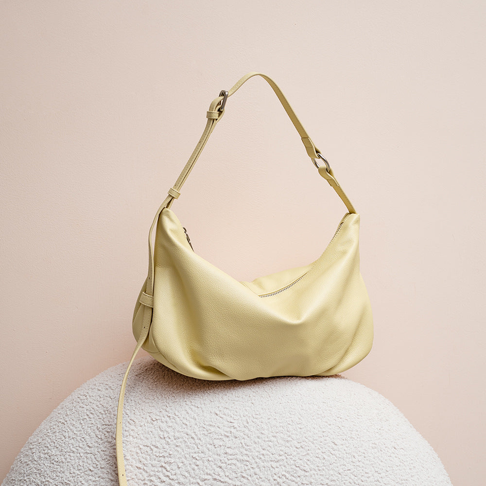 Women's Light Color One Niche Pleated Underarm Women's Shoulder Bag