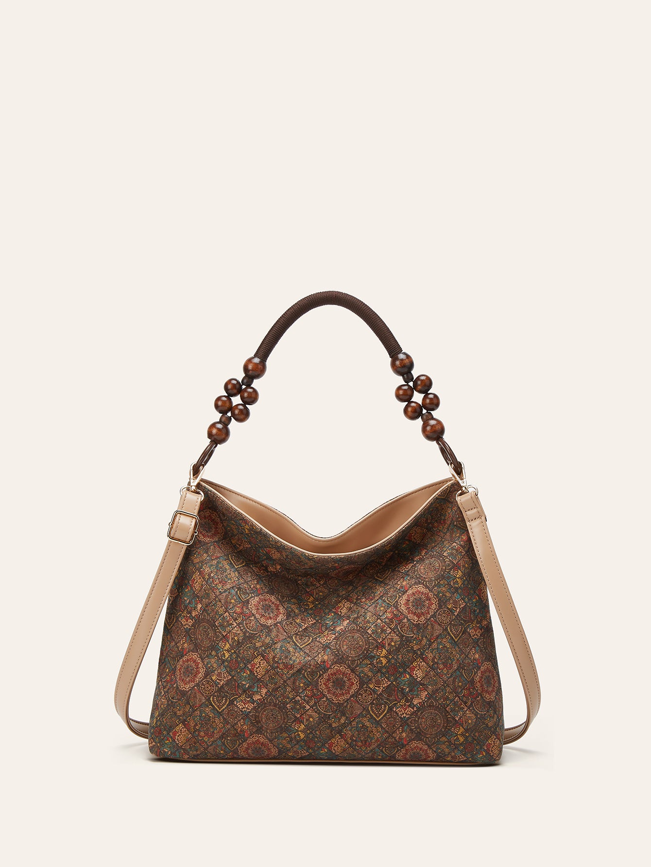 Women's Retro Ethnic Style Cork Tree Leather Tote Bag