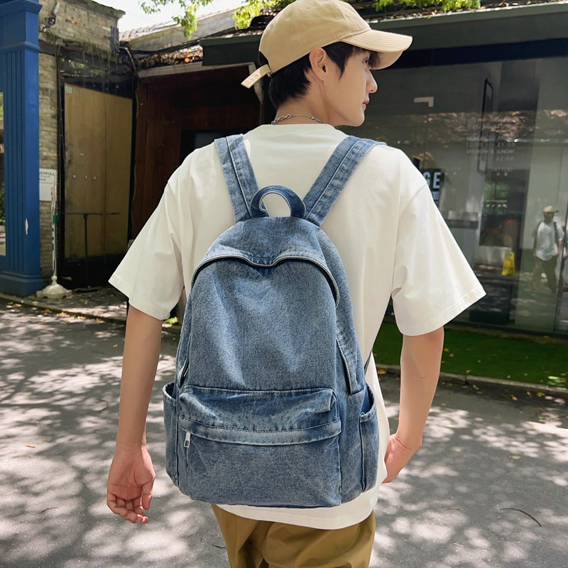 Men's Denim Simple Retro Class Han Camp Backpacks
