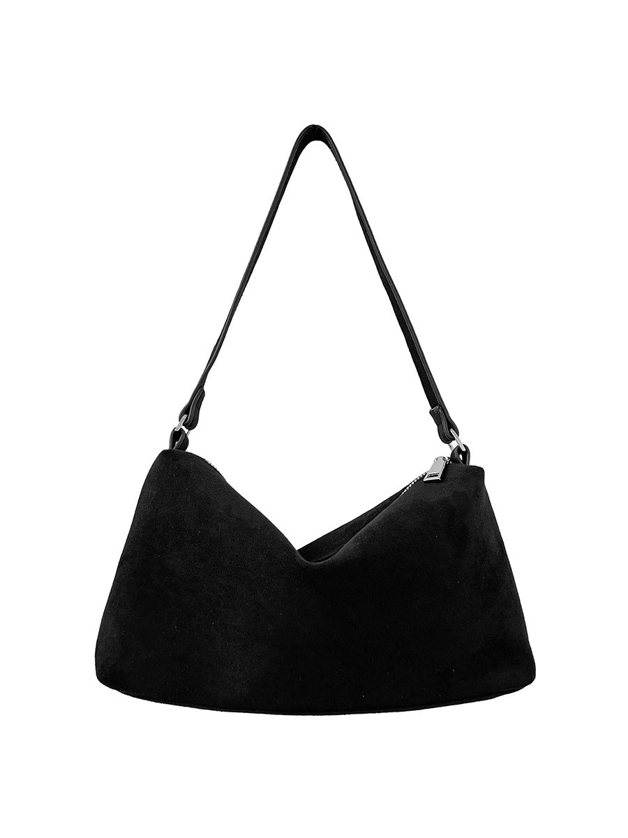 Women's Niche Style Underarm High-grade Retro Suede Women's Shoulder Bag