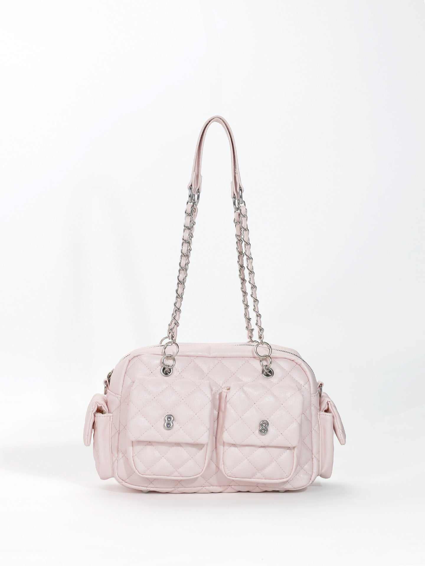 Sweet Cool Classic Style Diamond Plaid Motorcycle Large Capacity Women's Messenger Bag