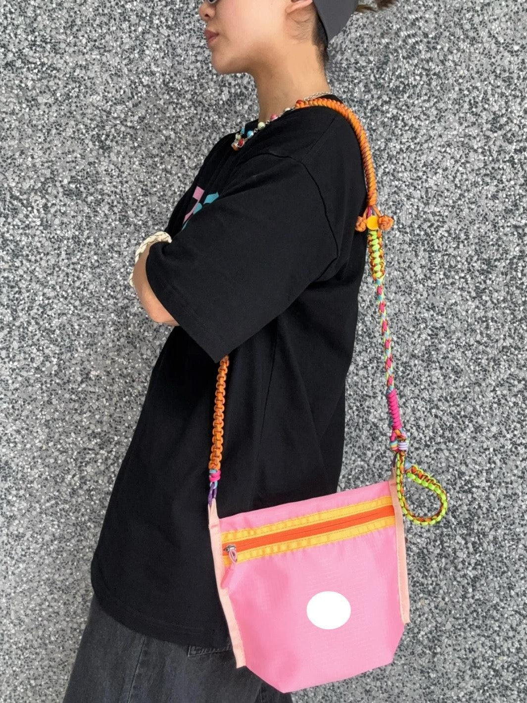 Alpaca Three-color Summer Essential Dopamine Contrast Color Sports Satchel, Hanging Bag