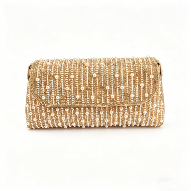 Women's Pearl Party With Diamonds Fashion Dinner Bag