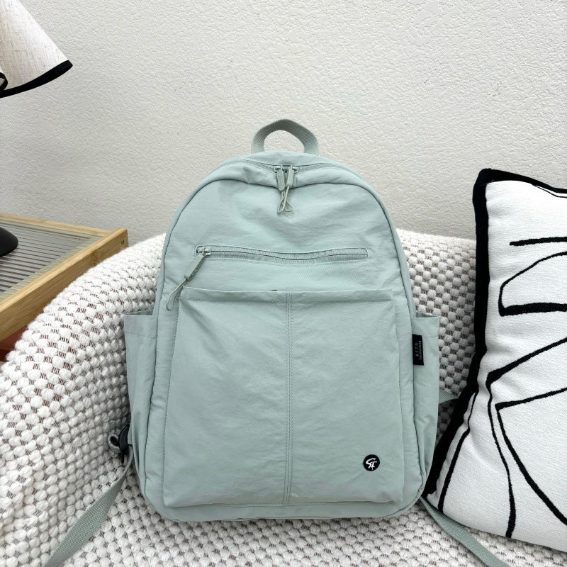 Nylon Cloth Trendy Large Capacity Contrast Leisure Backpack