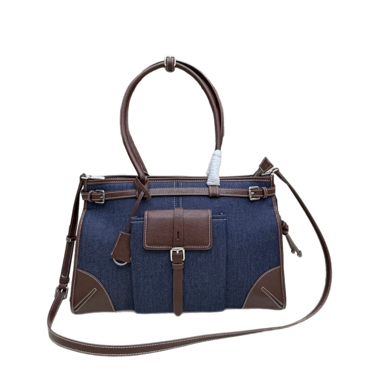 Home Denim Portable Contrast Color Large Capacity Women's Messenger Bag
