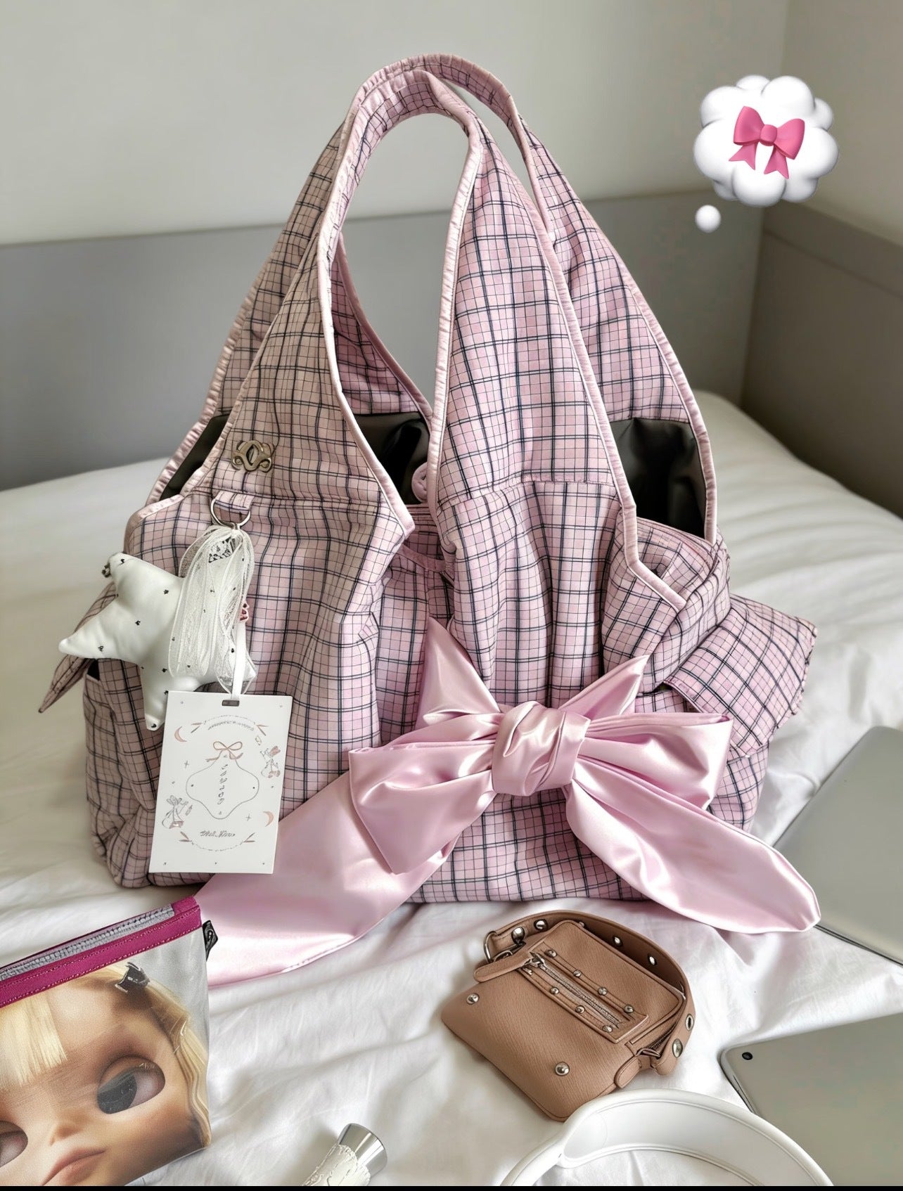 Niche Bow Portable Large Capacity Fashion Tote Bag