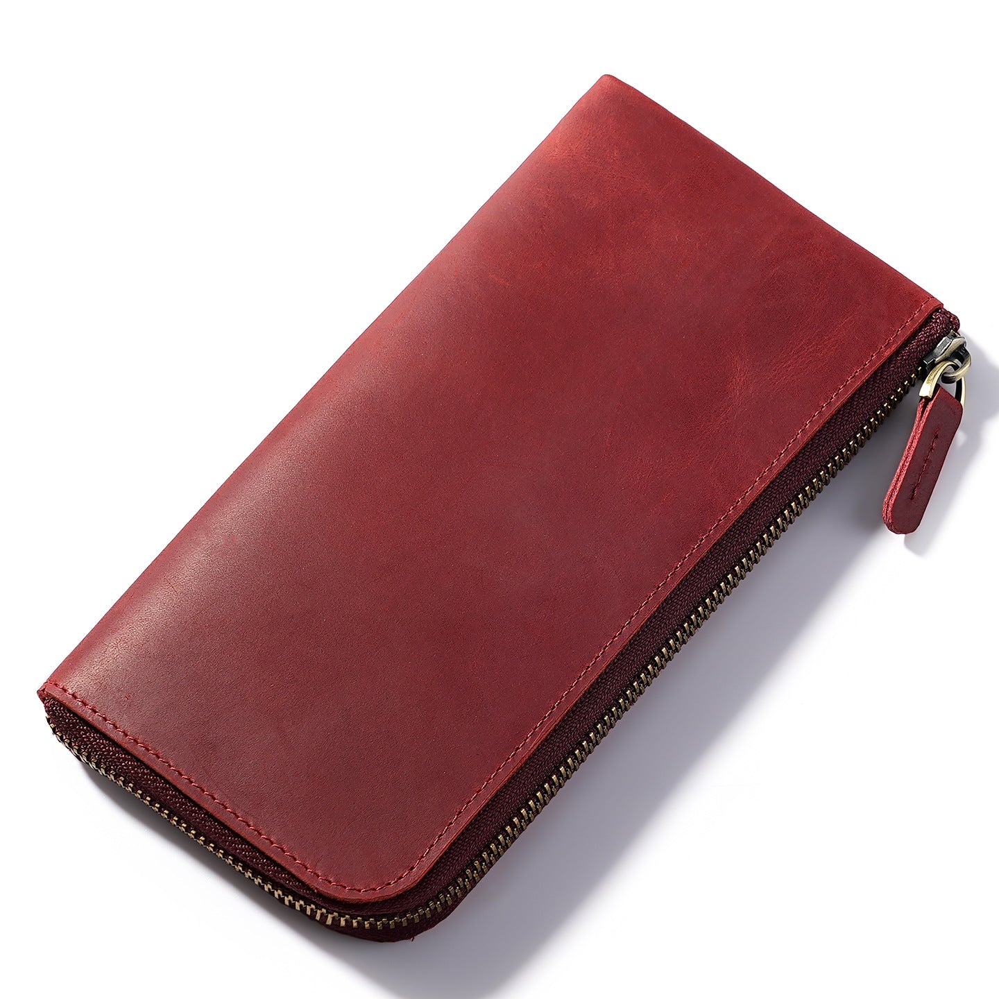 Men's Vintage Crazy Horse Leather Long Slot Men's Clutch