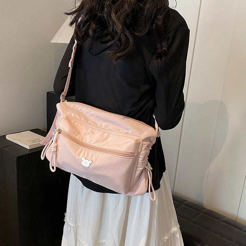 Charming Artistic Niche Nylon Drawstring Strap Shoulder Bags