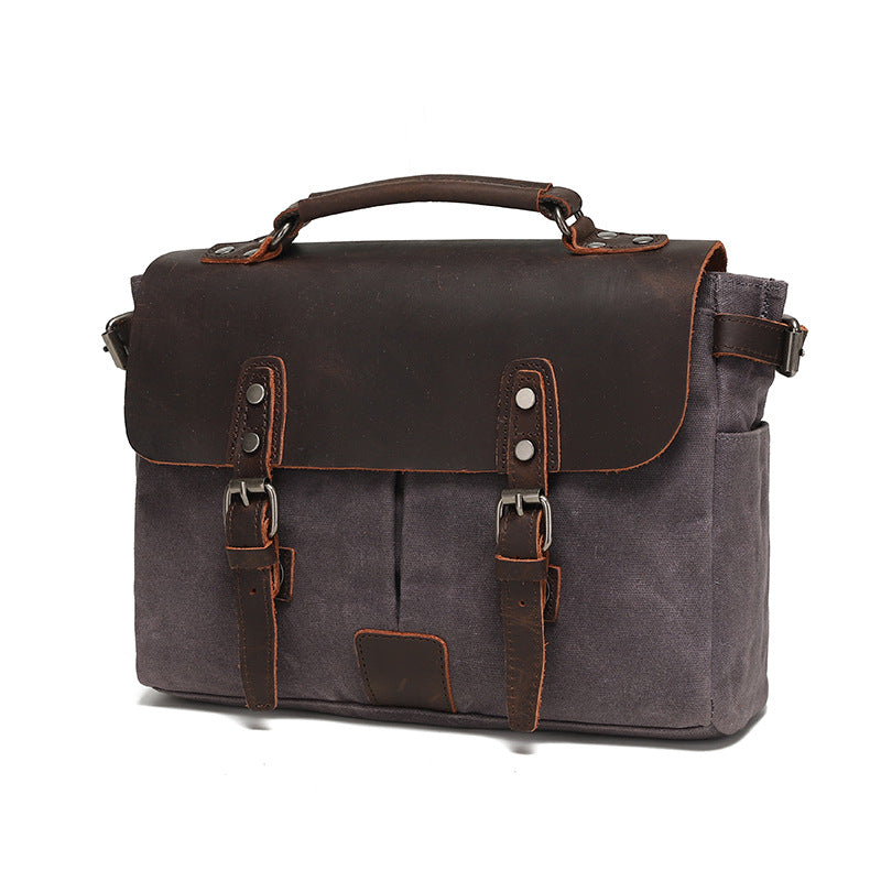 New Popular Retro Waterproof Waxed Cowhide Shoulder Bags