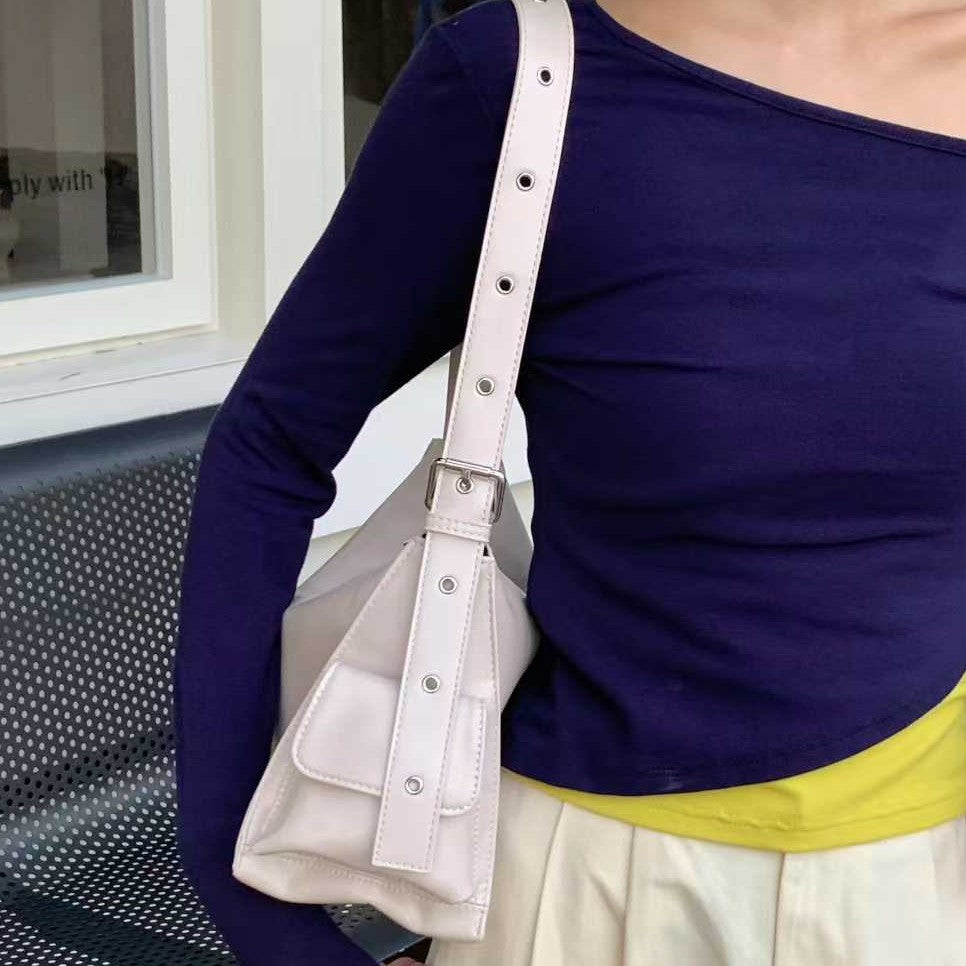 Women's Popular Soft Leather Textured Underarm Double Pocket Retro Versatile Fashion Handbags
