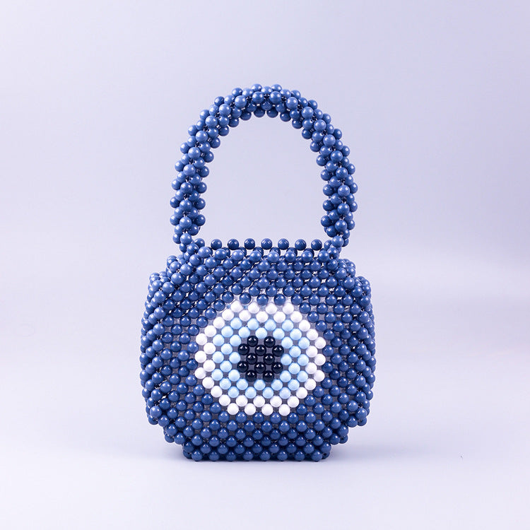 Acrylic Mixed Color Big Eyes Hand-woven Handbags