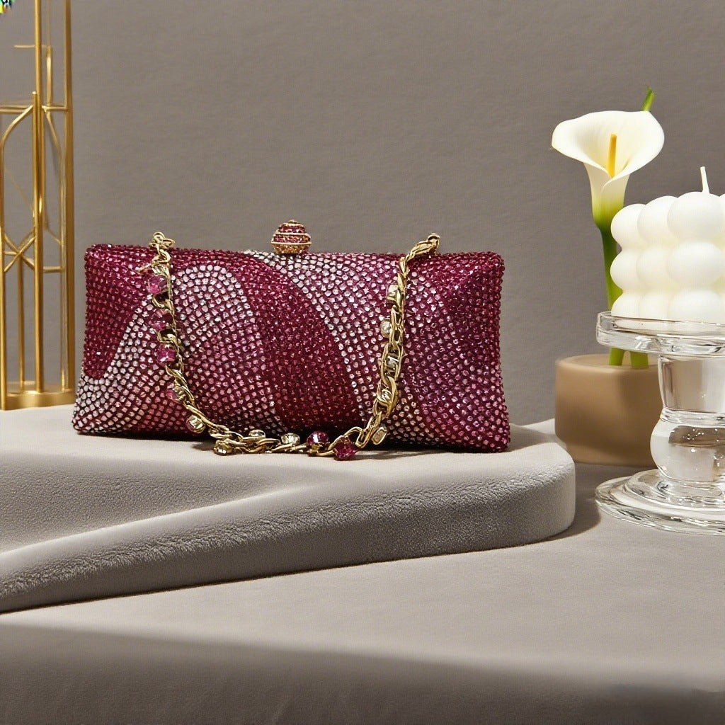 Full Diamond Horizontal Clutch Banquet Light Luxury High Evening Bags