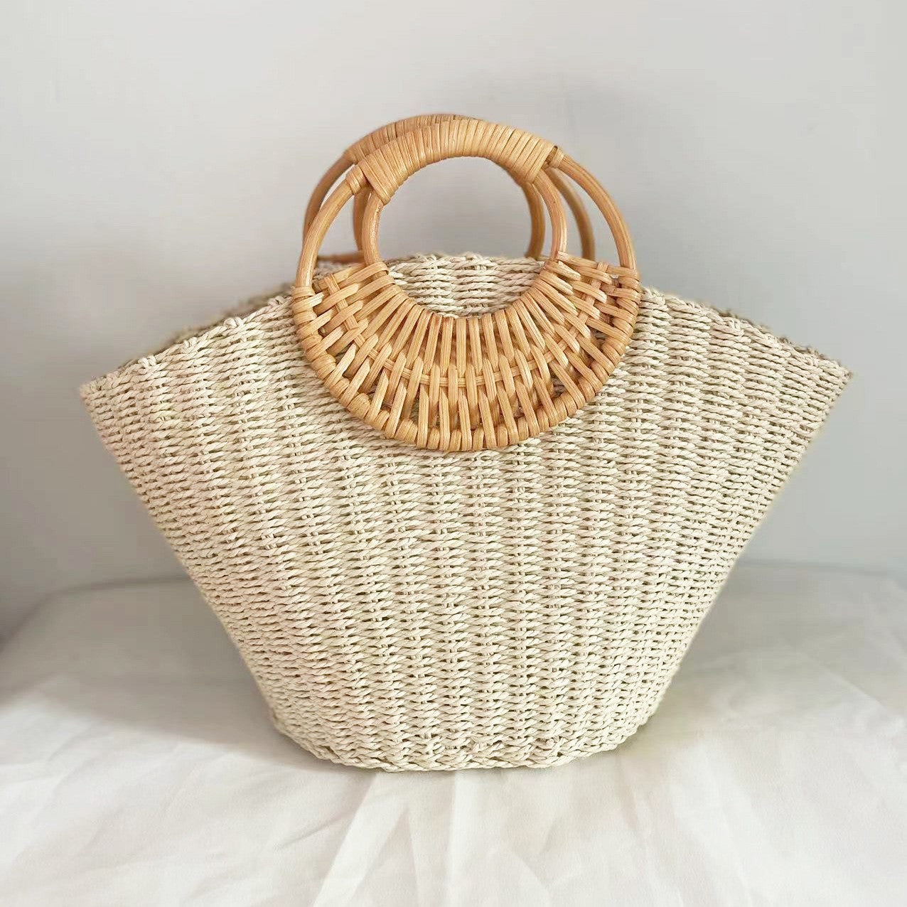 Women's Portable Simple Mori Style Woven Vacation Fashion Bags