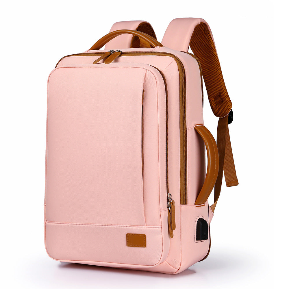Large Capacity Lightweight Simple Expansion Rechargeable Business Backpack