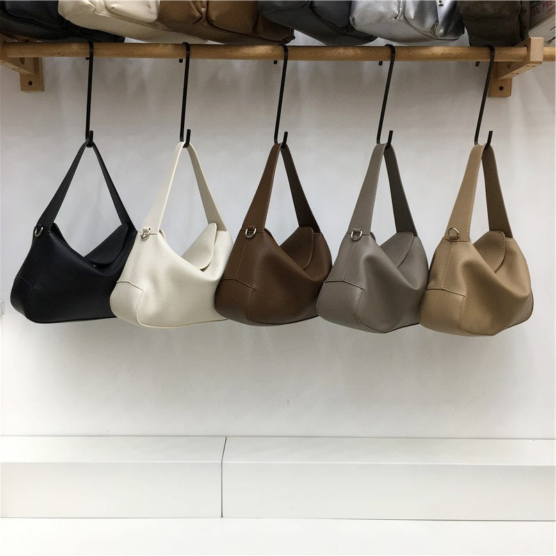 Cabinet Niche Retro Lychee Pattern Soft Leather Simple Women's Handbag