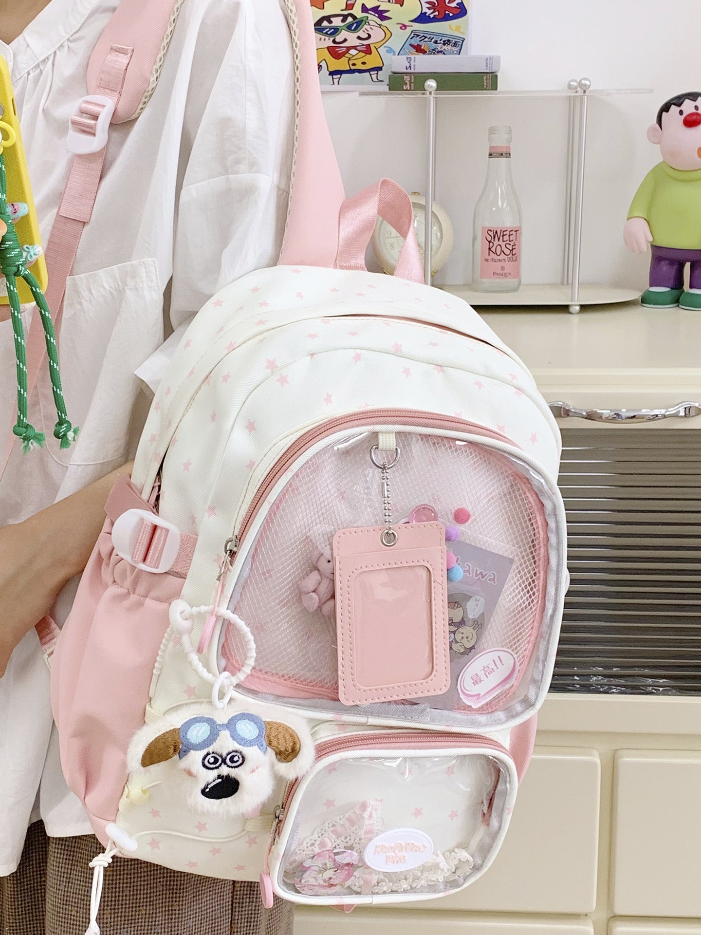 Women's Cartoon Two-dimensional Comic Show Early High Backpacks