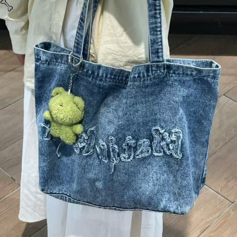 Denim Canvas Zhang Large Capacity Totes Women's Shoulder Bag