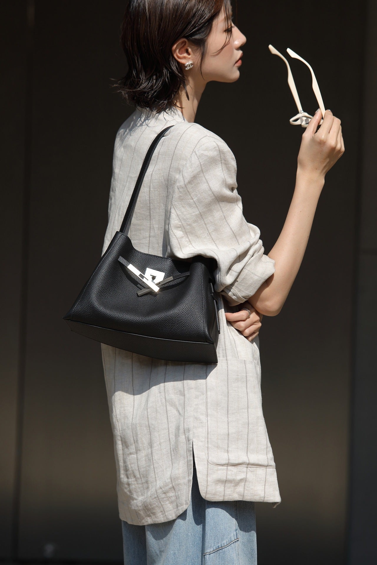 First Layer Cowhide Twist Korean Genuine Leather Underarm Shoulder Bags