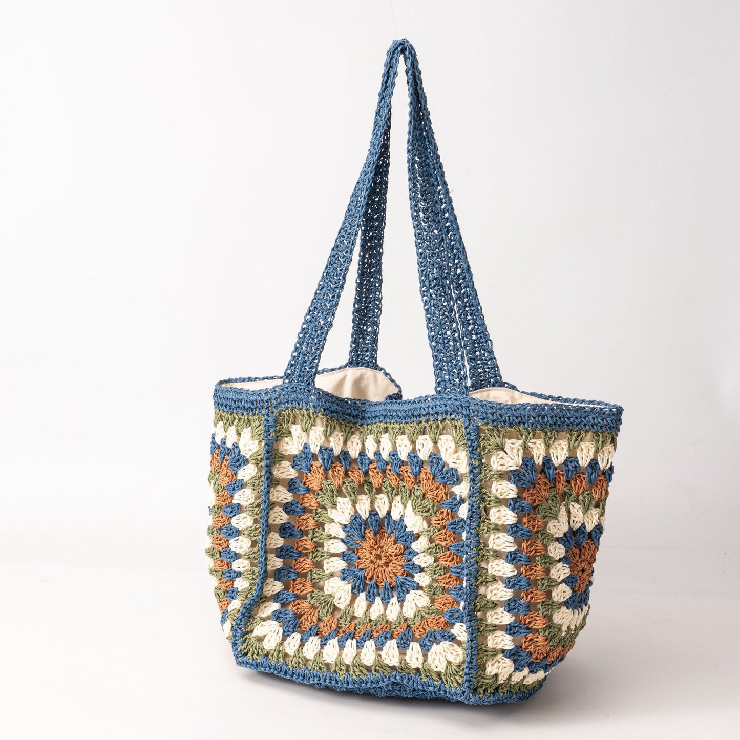Sense Female Hand-woven Large Capacity Canvas Lining Women's Shoulder Bag