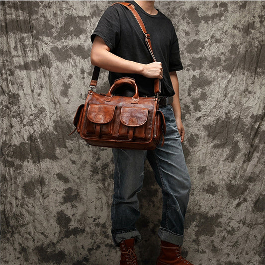 Color Leather First Layer Vegetable Tanning Bags