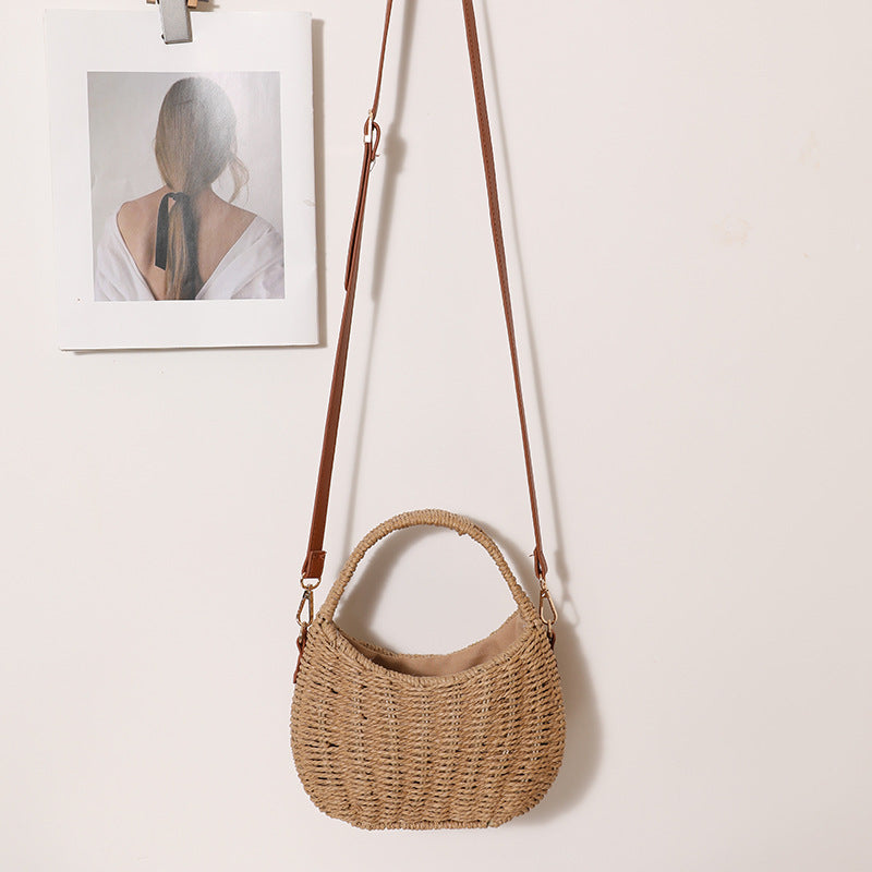 Women's Flower Basket Straw Cute Hand Carrying Three-dimensional Woven Women's Shoulder Bag
