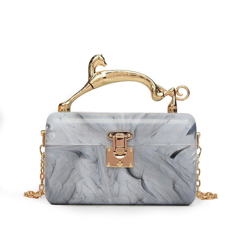 Women's Acrylic Box Fashion Leopard High-grade Women's Shoulder Bag