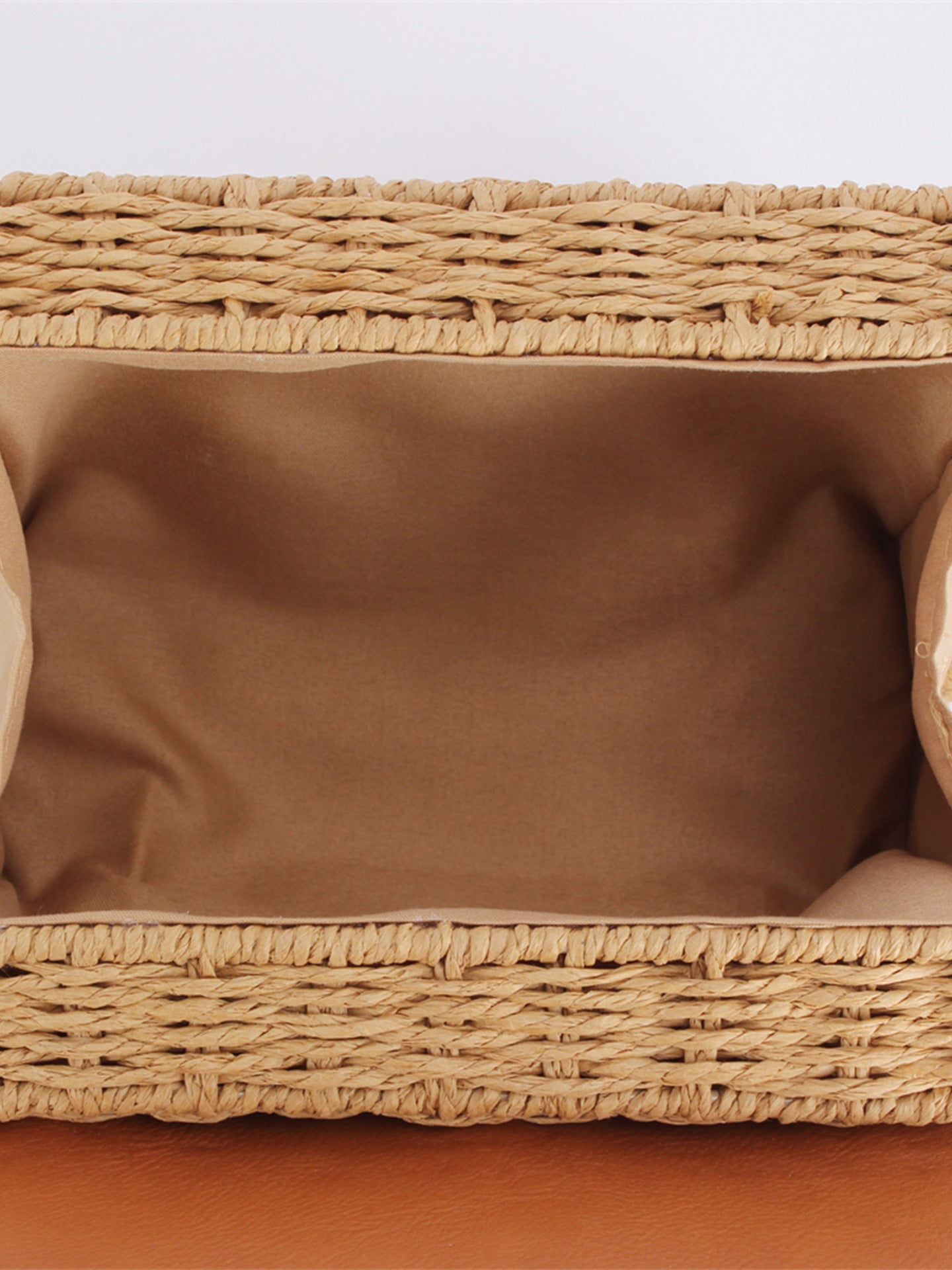 Minority Hand Carrying Straw Stitching Leather Flip Box Bags