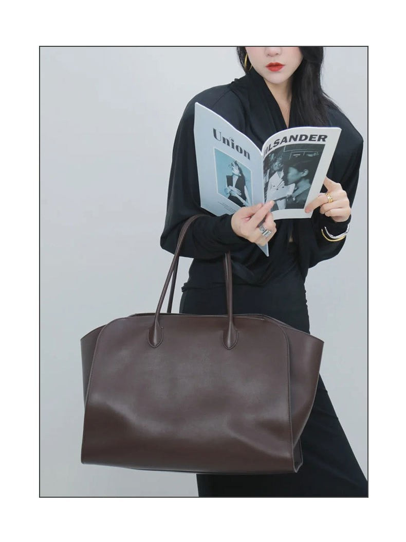 Women's Leather Autumn Minimalist Style Large Capacity Totes Hand Women's Shoulder Bag