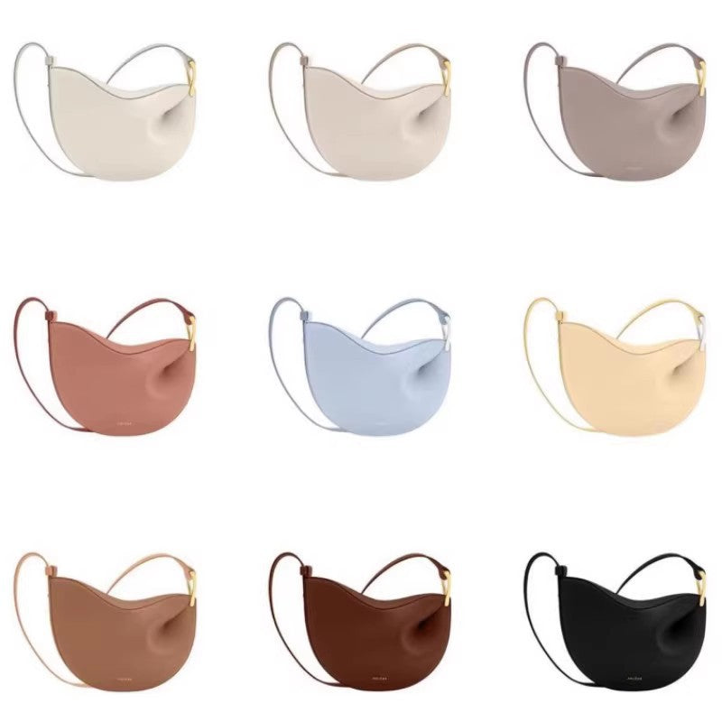 Pea Saddle Genuine Leather Advanced Texture Bags
