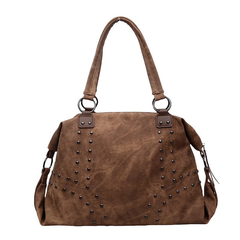 Women's Retro Fashion Rivet Simple Large Capacity Women's Shoulder Bag