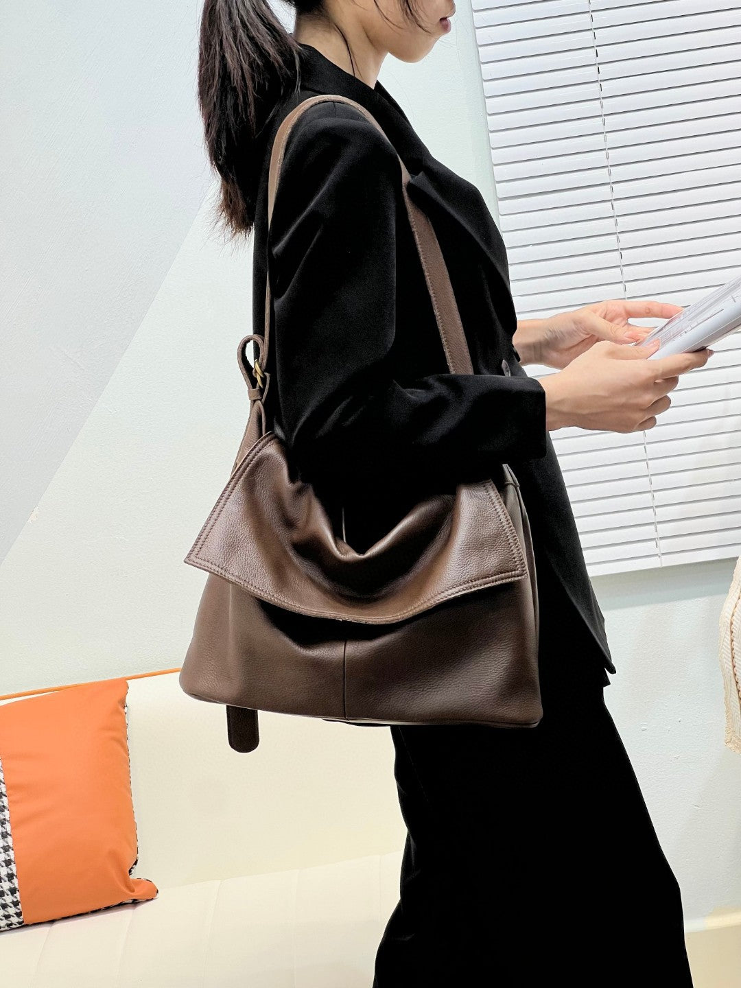 Women's Natural Fall Soft Leather Lazy Big Bags