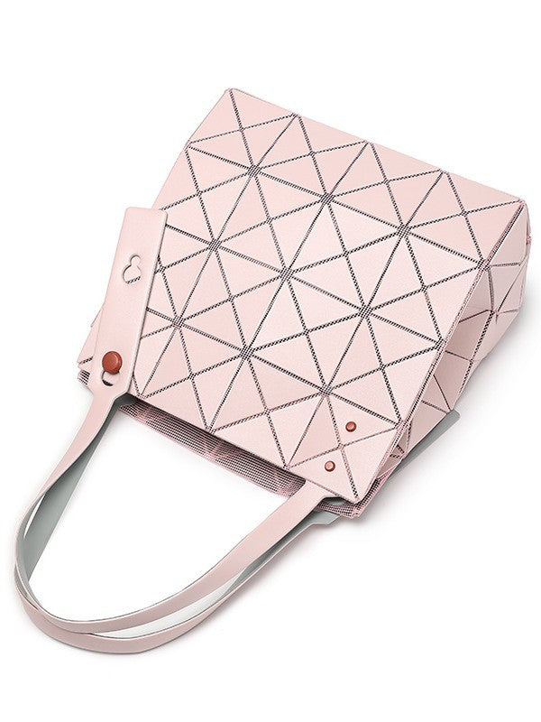 Women's Diamond Geometric Splicing Female Color Nail Folding Portable Women's Shoulder Bag