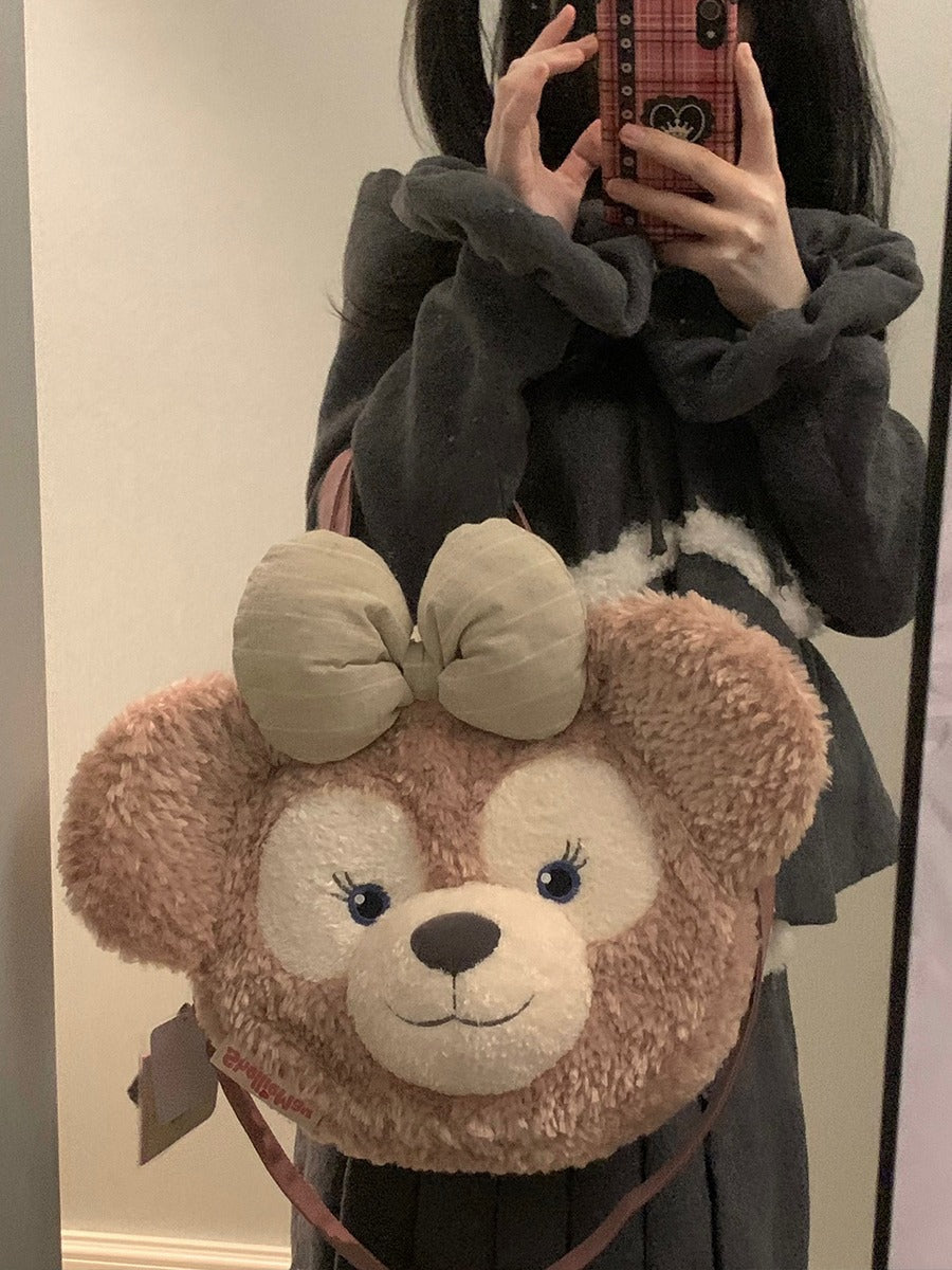 Women's Plush Cute Bow Big Head Backpacks