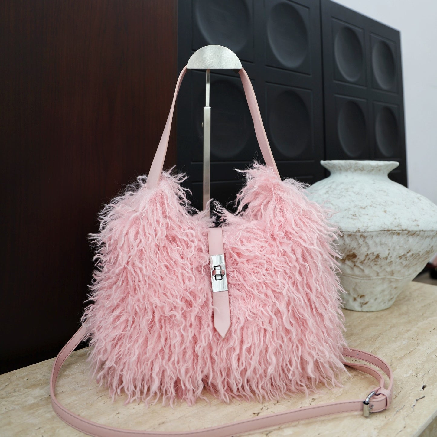 Imitated Tibet Sheep Fur Female Sweet Hot Women's Shoulder Bag