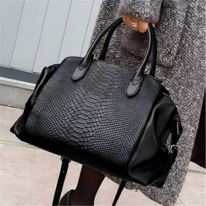Women's Fashion Crocodile Pattern Large Capacity Retro Women's Shoulder Bag