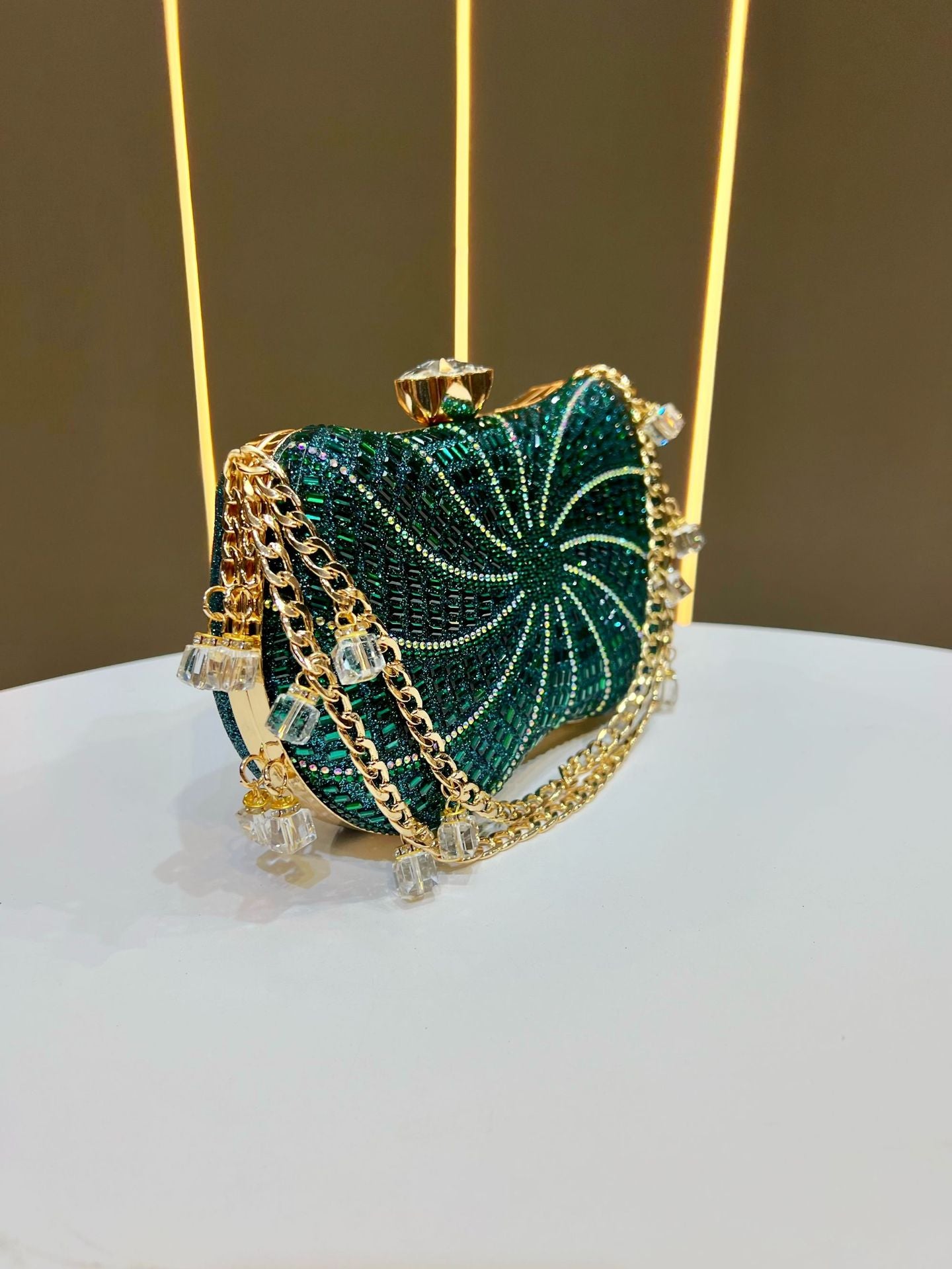 Women's Fashionable Shiny Rhinestone Matching Dress Elegant Evening Bags