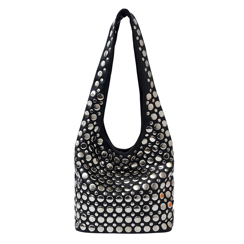 Cool Personality Dot Rivet Underarm Fashion Motorcycle Women's Shoulder Bag