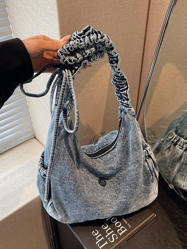 Women's Style Fashionable Textured Niche Denim Idle Bags