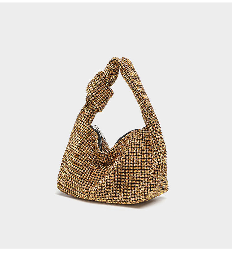 Women's Full Diamond Grade Rhinestone Chain Portable Bucket Bags