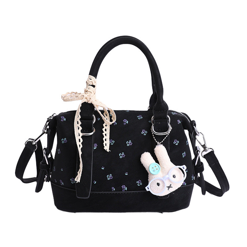 Women's Sweet Floral Boston Versatile Fashion Commuter Cute Bags