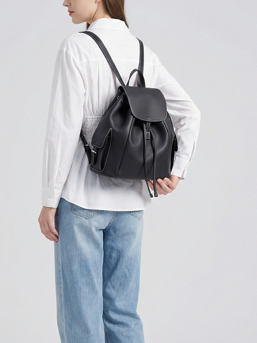 Women's First Layer Cowhide Street Trendy Fashion Backpacks