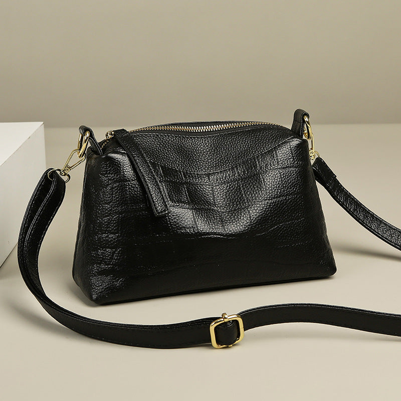 Women's Genuine Leather For Cowhide Trendy Stone Pattern Pouches Bags
