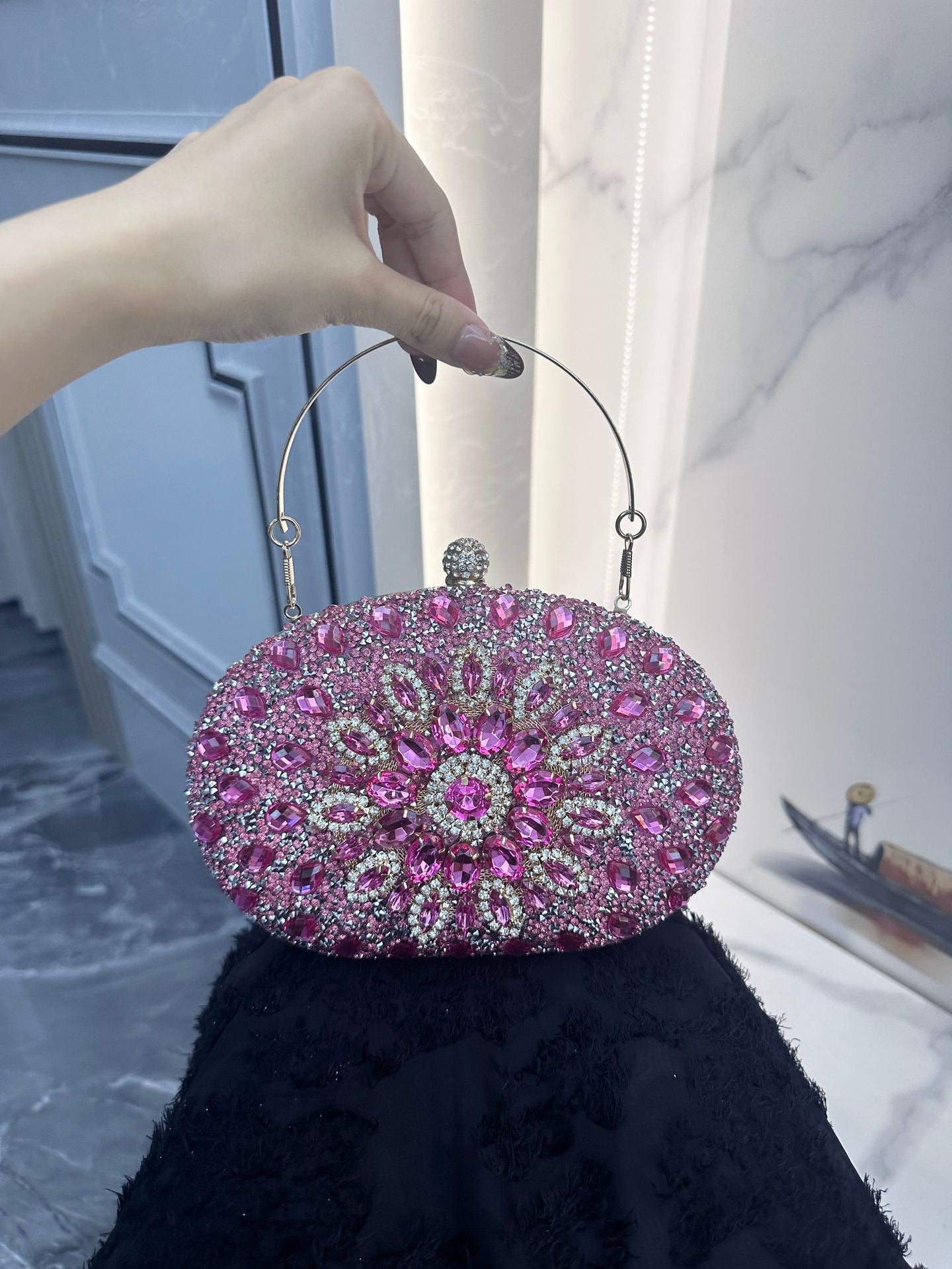 Beautiful Sunflower Banquet Clutch Dress Diamond Dinner Bag