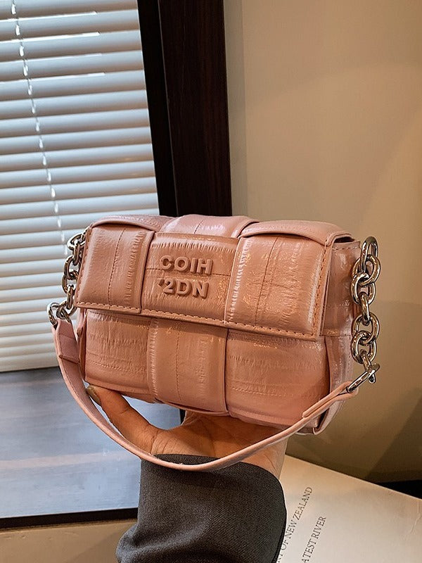 Women's Fashion Woven Ball Chain Design For Small Square Bag