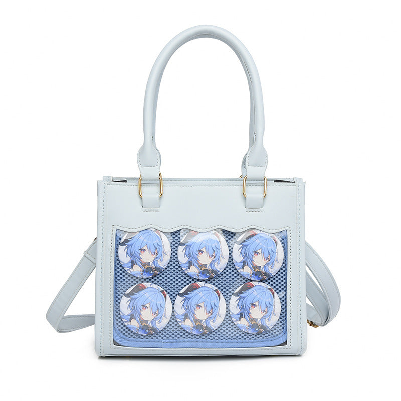 Women's Lace Cartoon Rhombus Style Cute Portable Two-dimensional Grain Women's Handbag