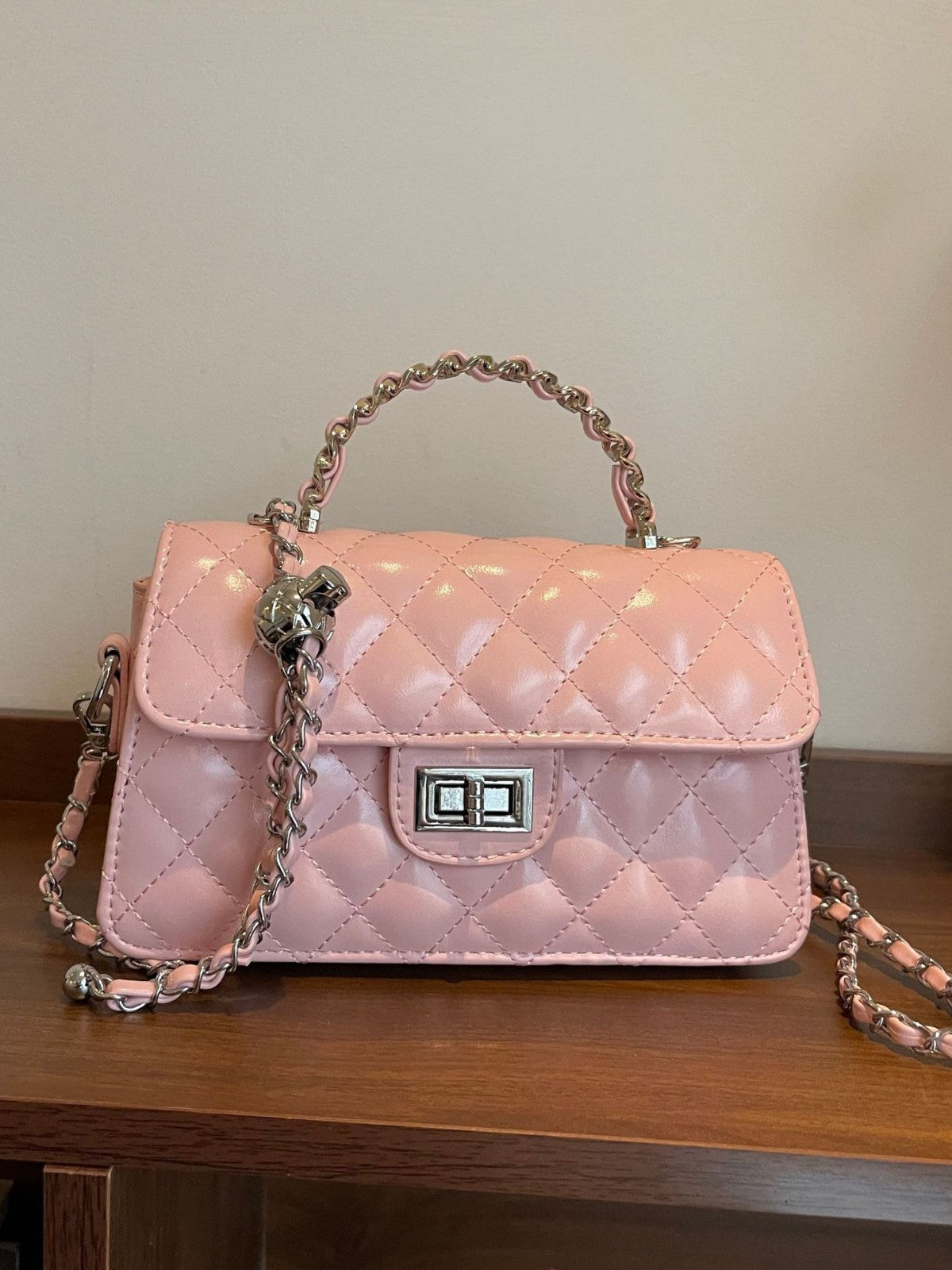Women's Korean Diamond Chain Classic Style Fashion Small Square Bag